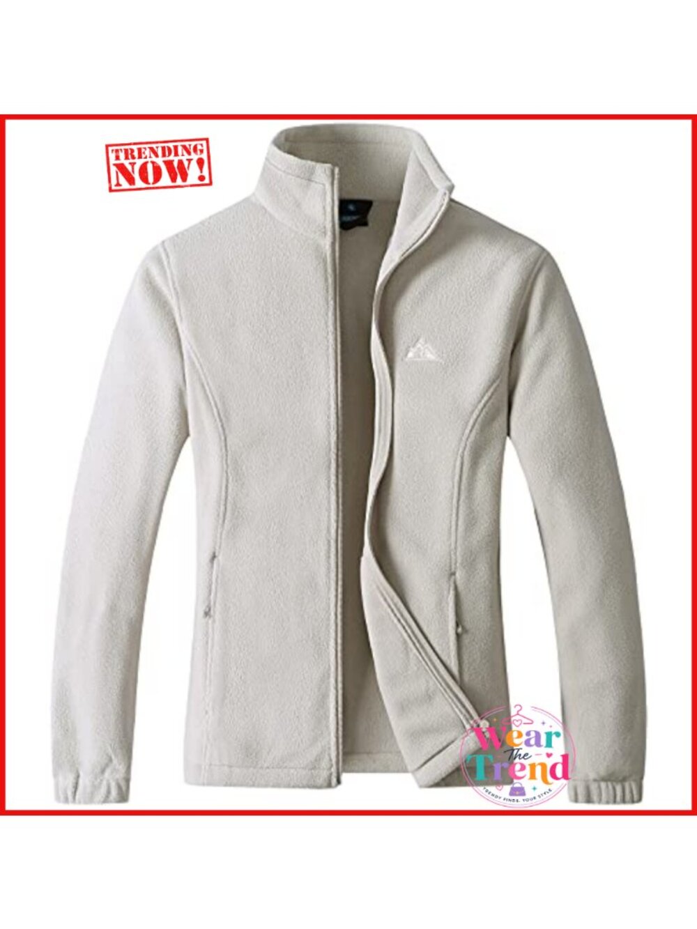 Women's Full Zip Polar Fleece Jacket Stand Collar Outdoor Coat
